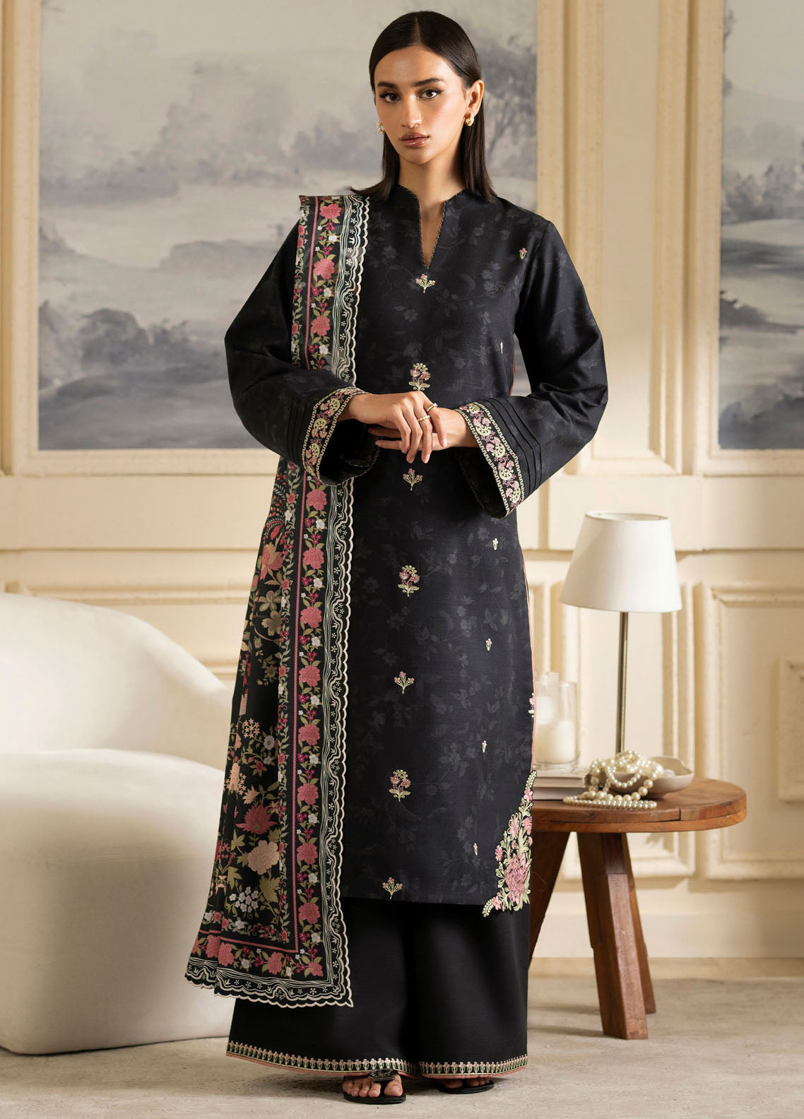 Bellini By Seran Embroidered Khaddar Suit Unstitched 3 Piece SRN24BW D-04 Selene - Winter Collection