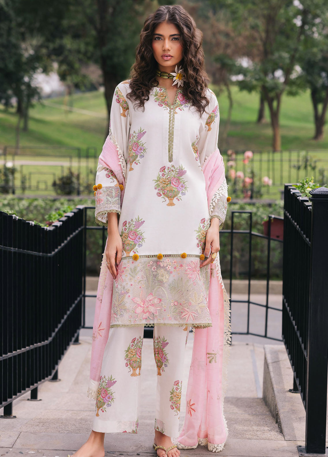 Broadway by Mahnur Embroidered Lawn Suits Unstitched 3 Piece MN25B D-02 Cherry Blossom