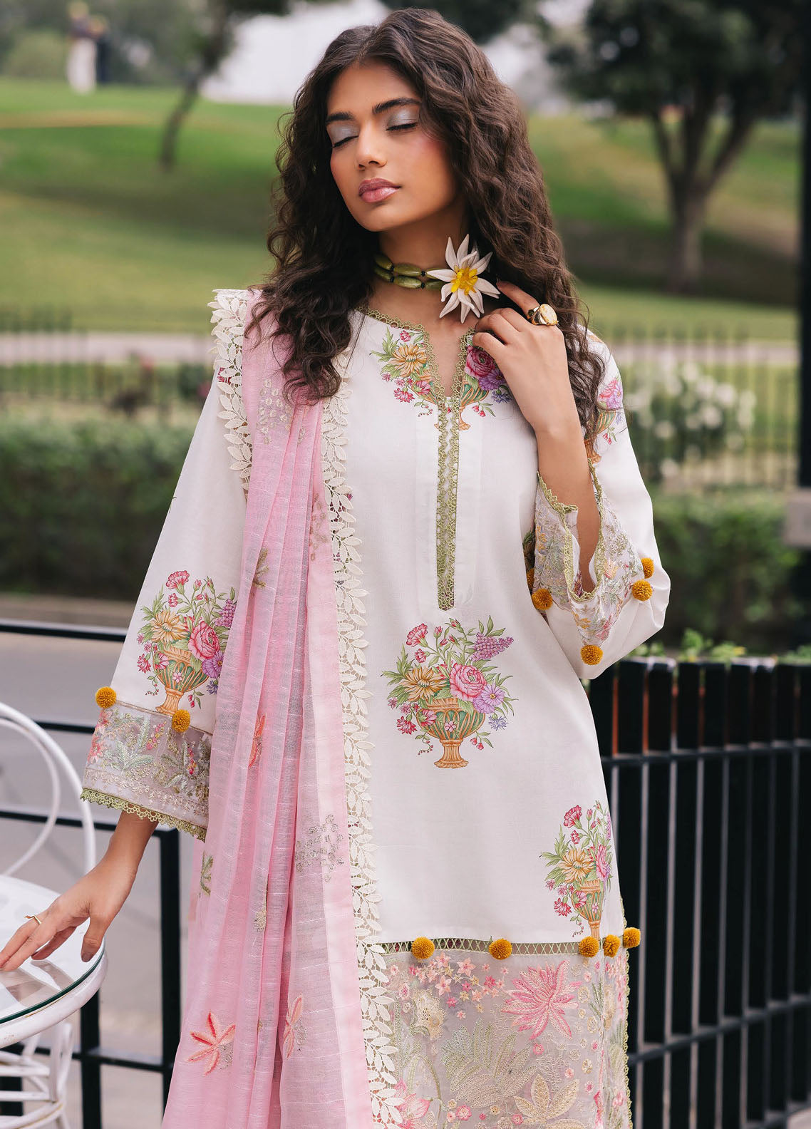 Broadway by Mahnur Embroidered Lawn Suits Unstitched 3 Piece MN25B D-02 Cherry Blossom
