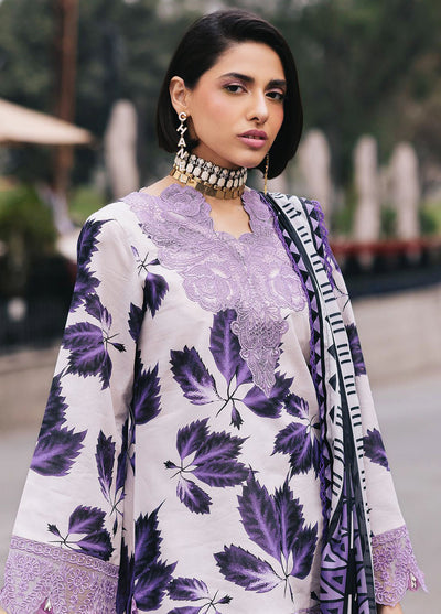 Broadway by Mahnur Embroidered Lawn Suits Unstitched 3 Piece MN25B D-06 Lilac