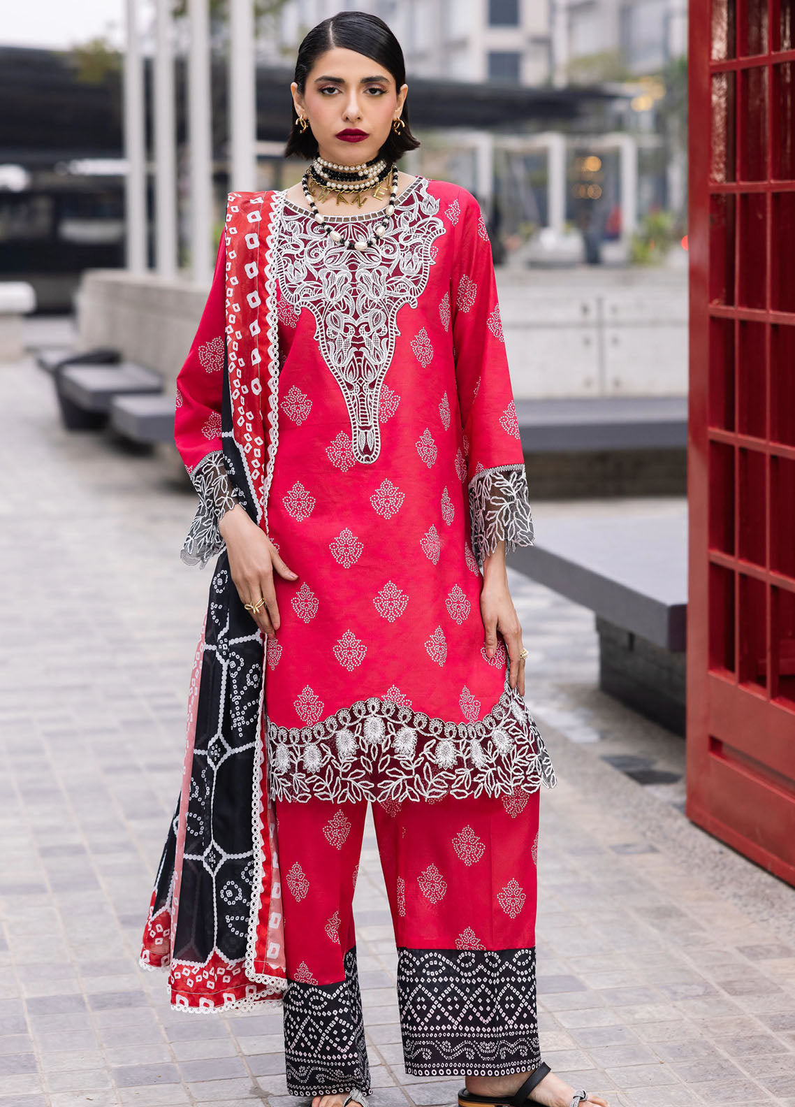 Broadway by Mahnur Embroidered Lawn Suits Unstitched 3 Piece MN25B D-11 Azalea