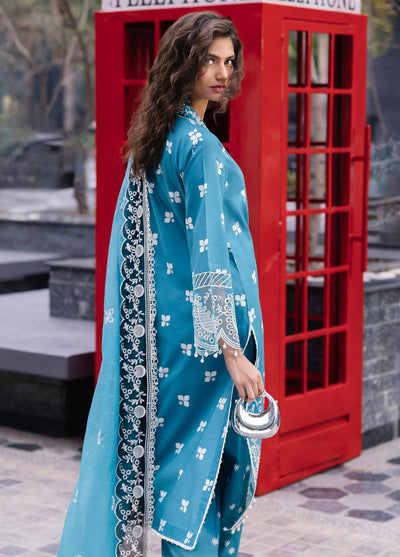 Broadway by Mahnur Embroidered Lawn Suits Unstitched 3 Piece MN25B D-12 Scarlet
