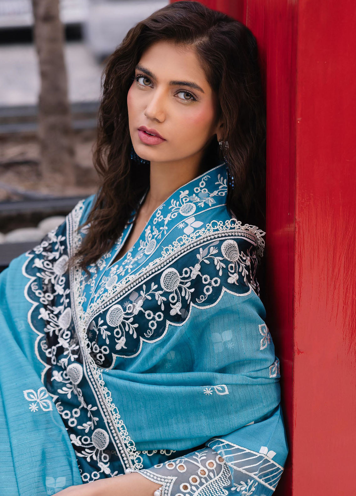 Broadway by Mahnur Embroidered Lawn Suits Unstitched 3 Piece MN25B D-12 Scarlet