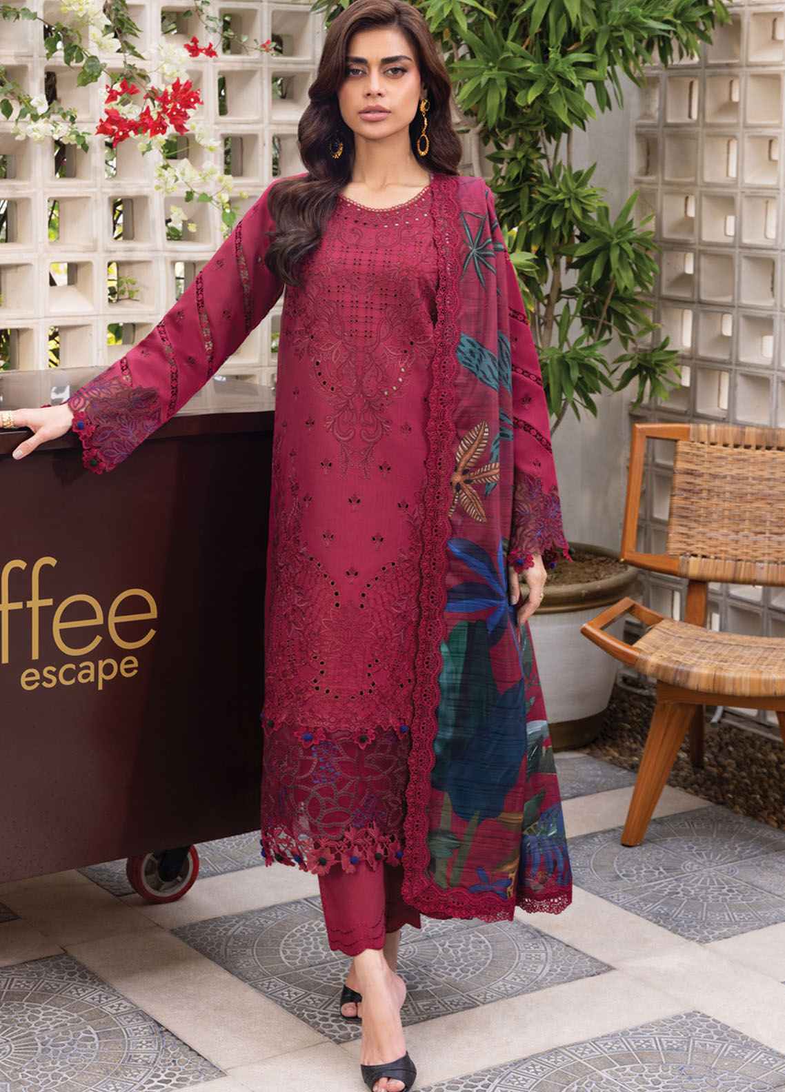 Carnation by Rang Rasiya Embroidered Lawn Unstitched Suits 3 Piece RR25CL D-07 Aria