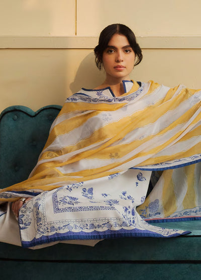 Coco Prints By Zara Shahjahan Unstitched Lawn Collection 2024 D-06 Mango Punch