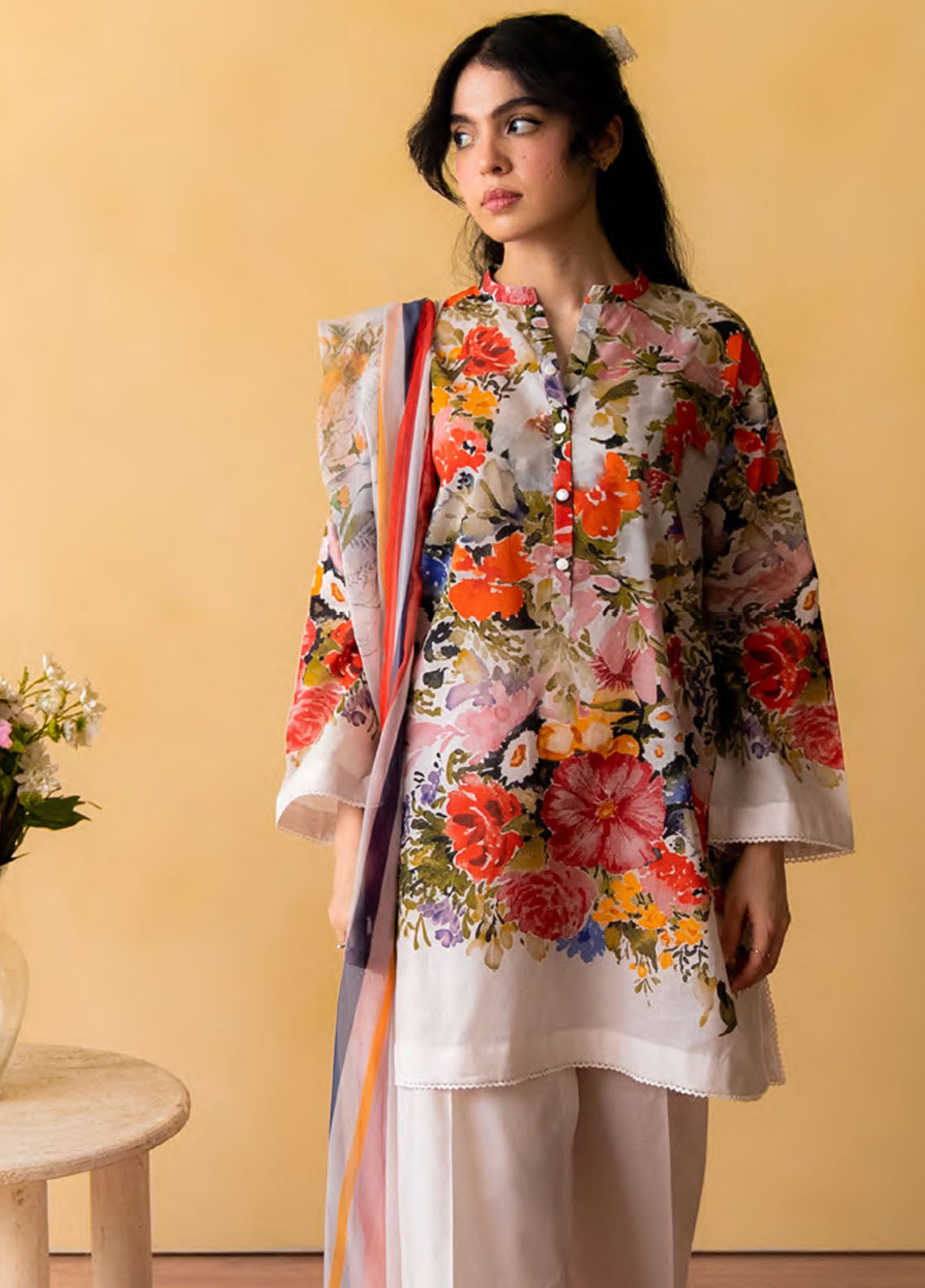 Coco Prints By Zara Shahjahan Unstitched Lawn Collection 2024 D-07 Passion Fruit