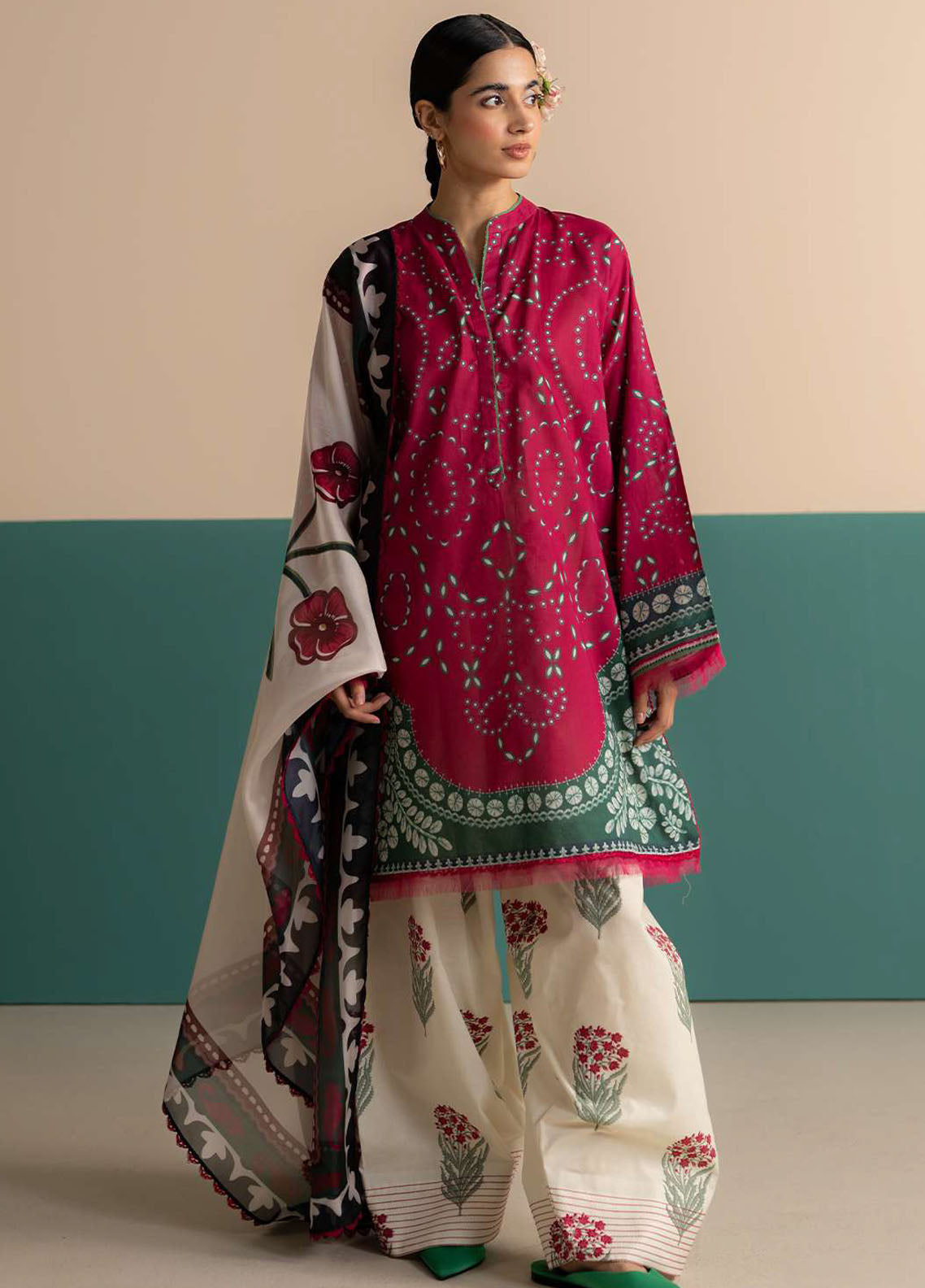 Coco Prints by Zara Shahjahan Printed Lawn Suits Unstitched 3 Piece CZS25PS D-02 B Nelea