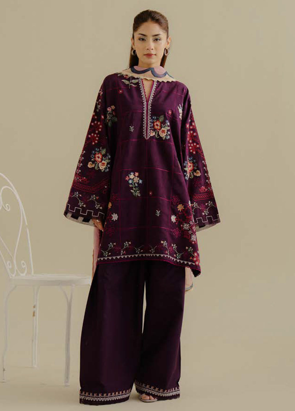 Coco by Zara Shahjhan Embroidered Jacquard Suits Unstitched 3 Piece CZS25LD D-5 B Sufa