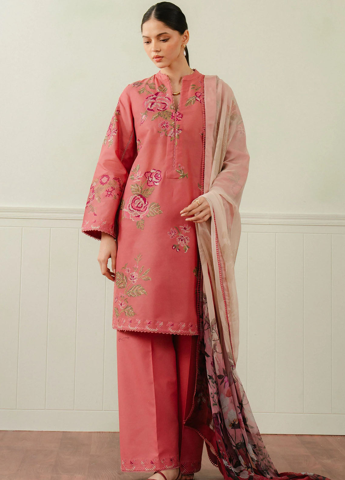 Coco By Zara Shahjahan Embroidered Lawn Suits Unstitched 3 Piece D4A Freya