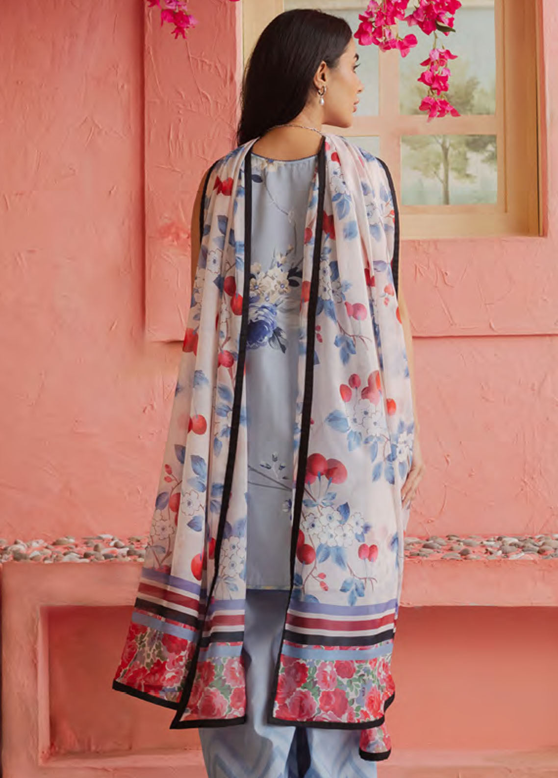 Coco Prints By Zara Shahjahan Unstitched Lawn Collection 2024 D-04 Blueberry