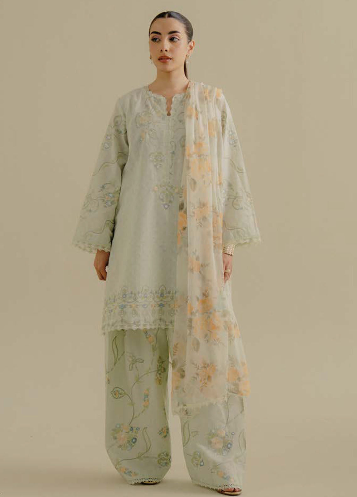 Coco by Zara Shahjhan Embroidered Jacquard Suits Unstitched 3 Piece CZS25LD D-1 B Elva