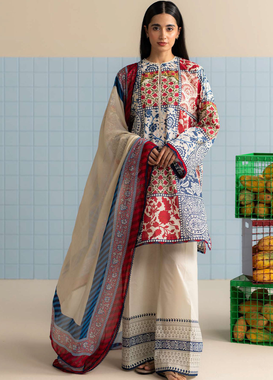 Coco Prints by Zara Shahjahan Printed Lawn Suits Unstitched 3 Piece CZS25PS D-08 A Elra