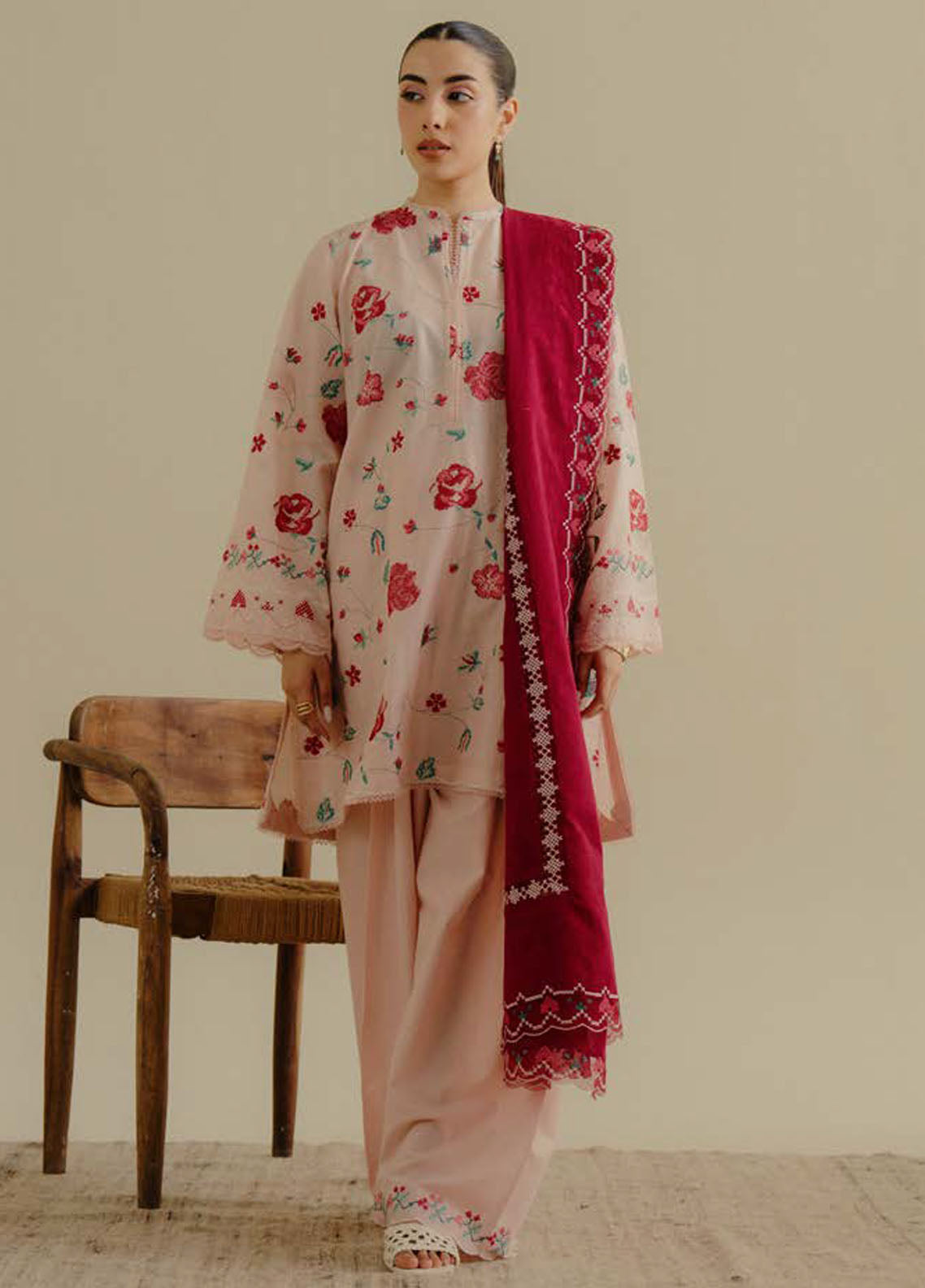 Coco by Zara Shahjhan Embroidered Lawn Suits Unstitched 3 Piece CZS25LD D-6 A Zufra
