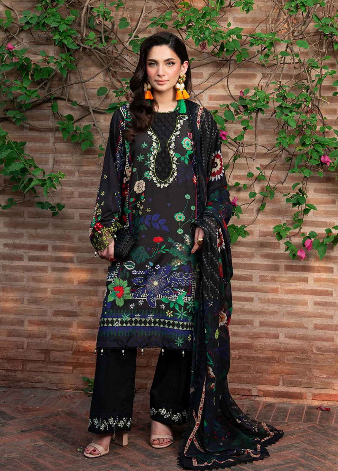 Cocktail by Sardinia Embroidered Lawn Suits Unstitched 3 Piece SRD25CPE 1002 Espresso