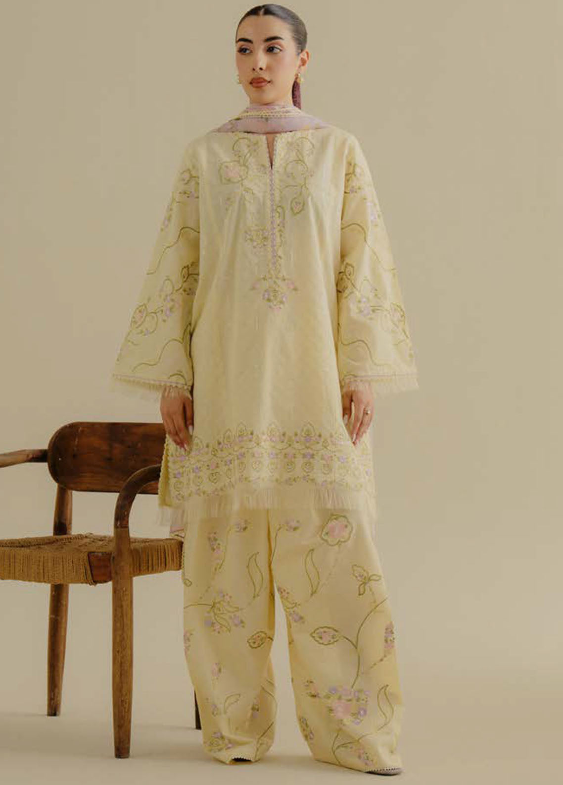 Coco by Zara Shahjhan Embroidered Jacquard Suits Unstitched 3 Piece CZS25LD D-1 A Elva