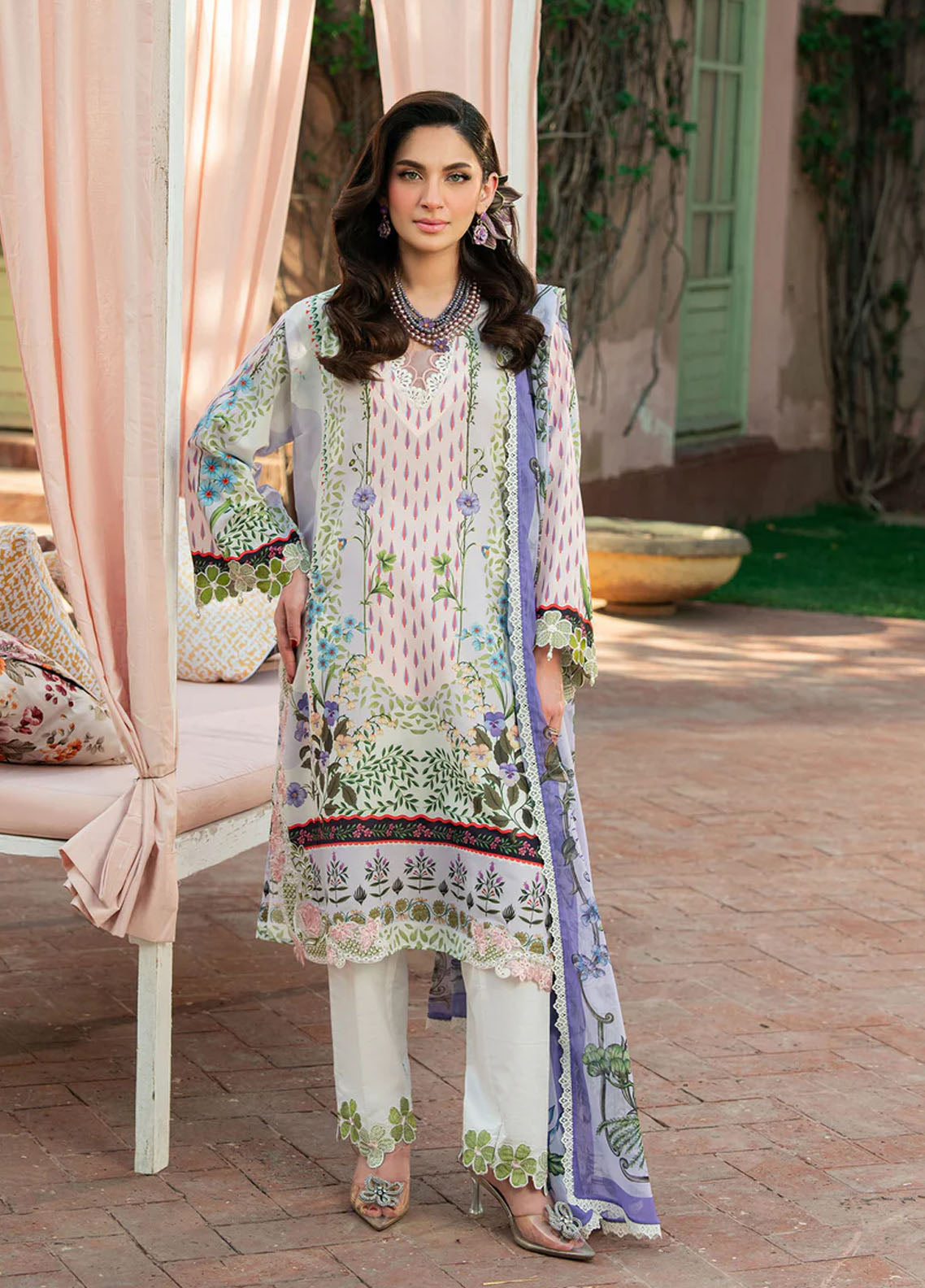 Cocktail by Sardinia Embroidered Lawn Suits Unstitched 3 Piece SRD25CPE 1004 Lavender Latte