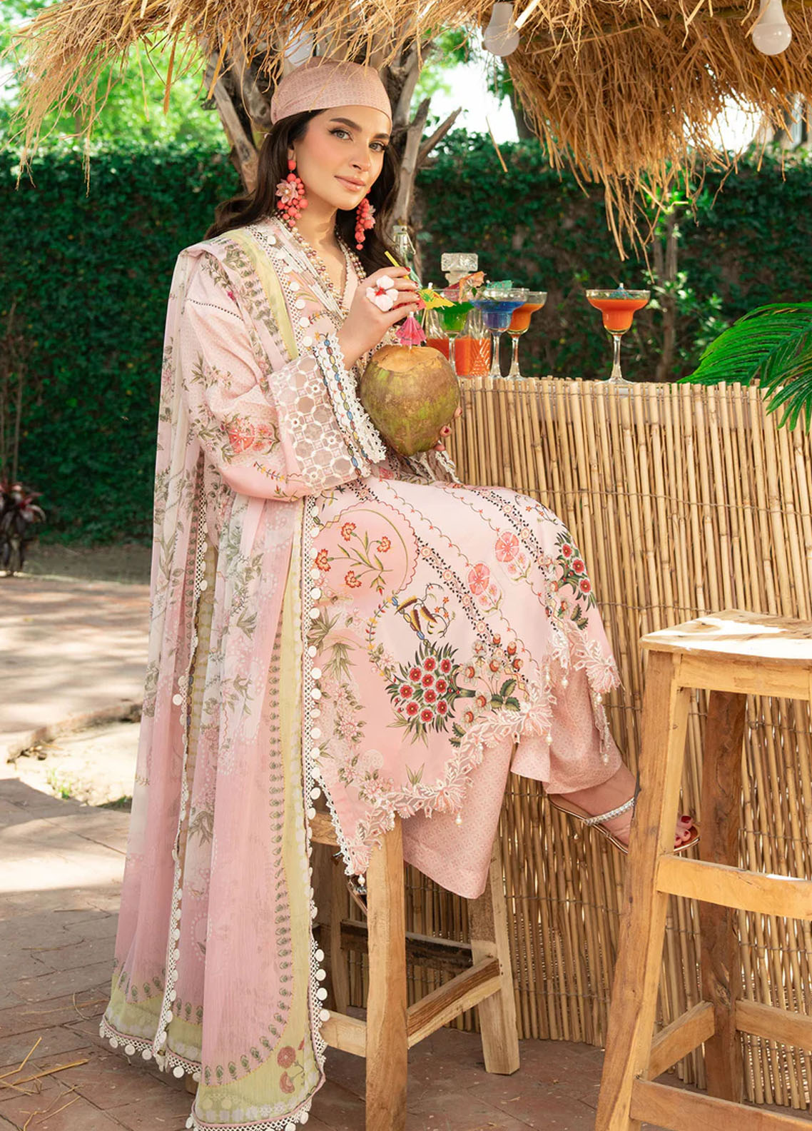 Cocktail by Sardinia Embroidered Lawn Suits Unstitched 3 Piece SRD25CPE 1003 Pinik Punch