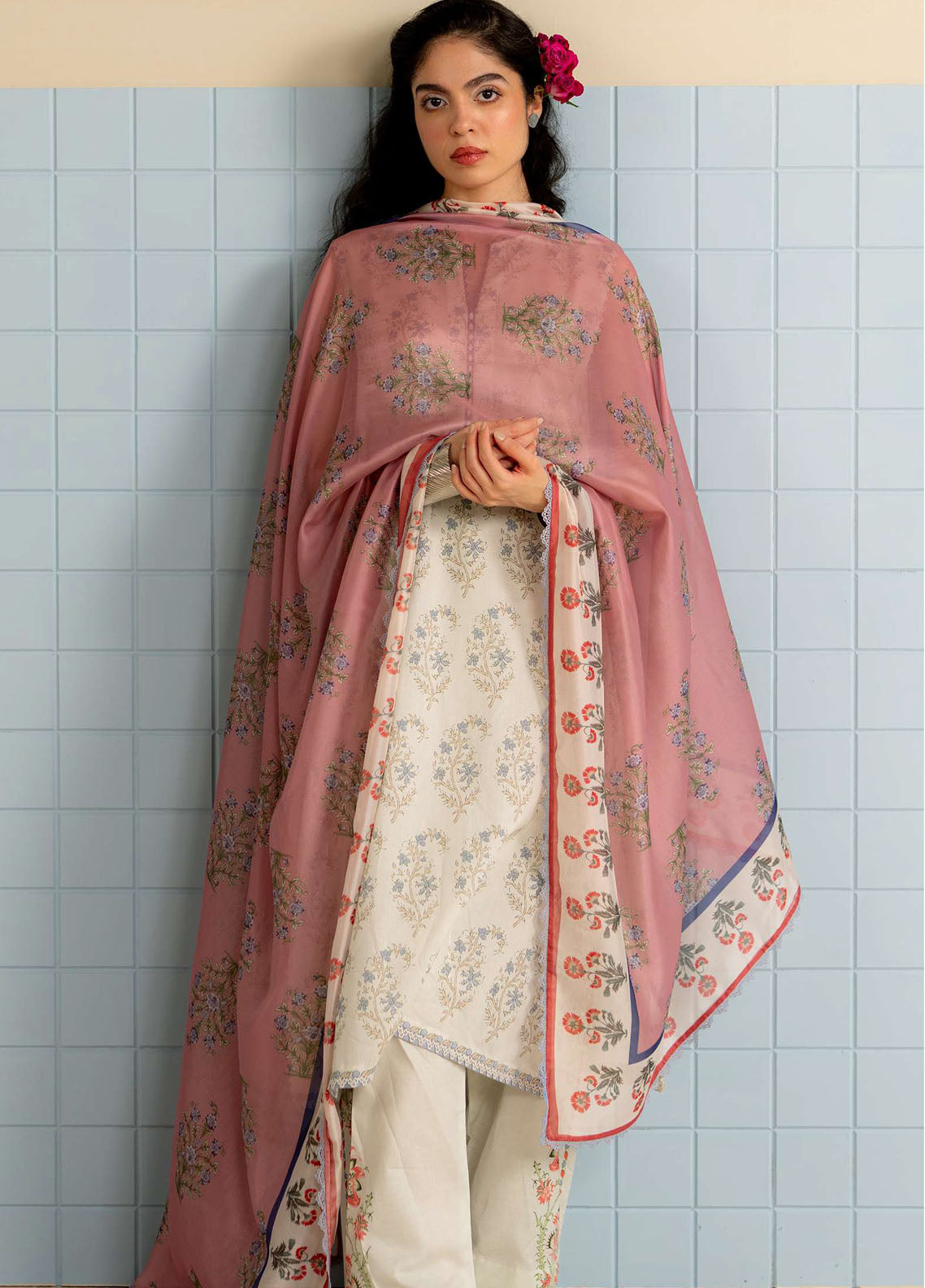 Coco Prints by Zara Shahjahan Printed Lawn Suits Unstitched 3 Piece CZS25PS D-03 B Tinsa