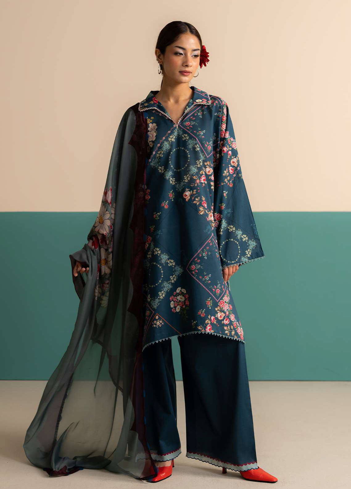 Coco Prints by Zara Shahjahan Printed Lawn Suits Unstitched 3 Piece CZS25PS D-09 B Zarya