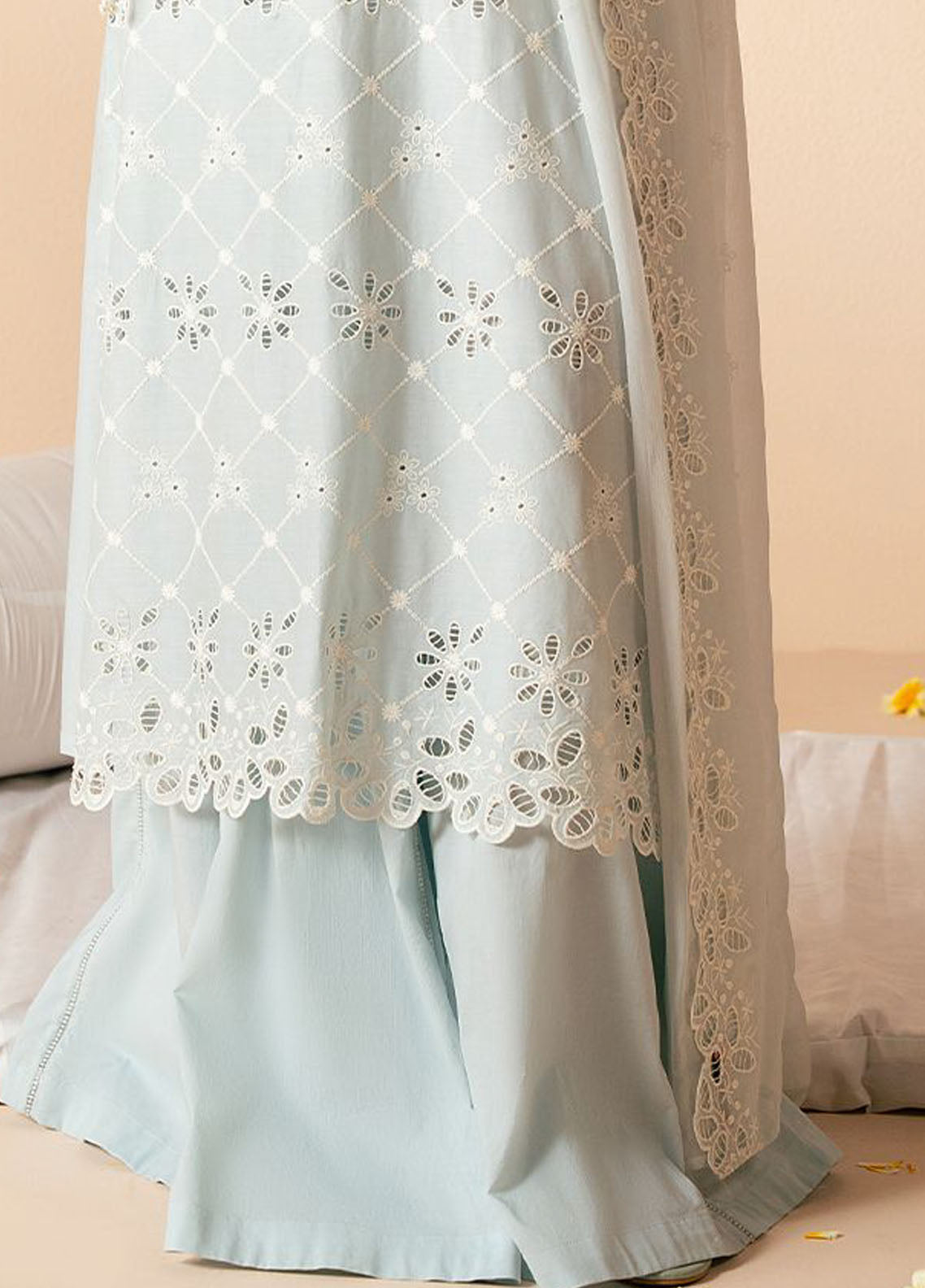 Cross Stitch Chikankari Lawn Suits Unstitched 3 Piece CS25CP Pastel Breeze