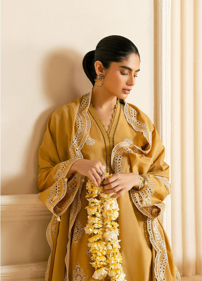 Cross Stitch Chikankari Lawn Suits Unstitched 3 Piece CS25CP Meadow Gold