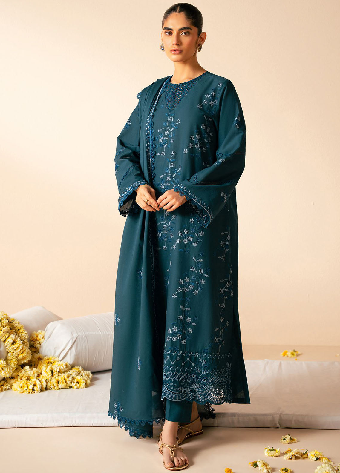 Cross Stitch Chikankari Lawn Suits Unstitched 3 Piece CS25CP Twilight Charm