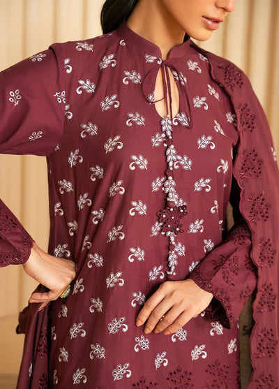 Cross Stitch Chikankari Lawn Suits Unstitched 3 Piece CS25CP Celestial Berry