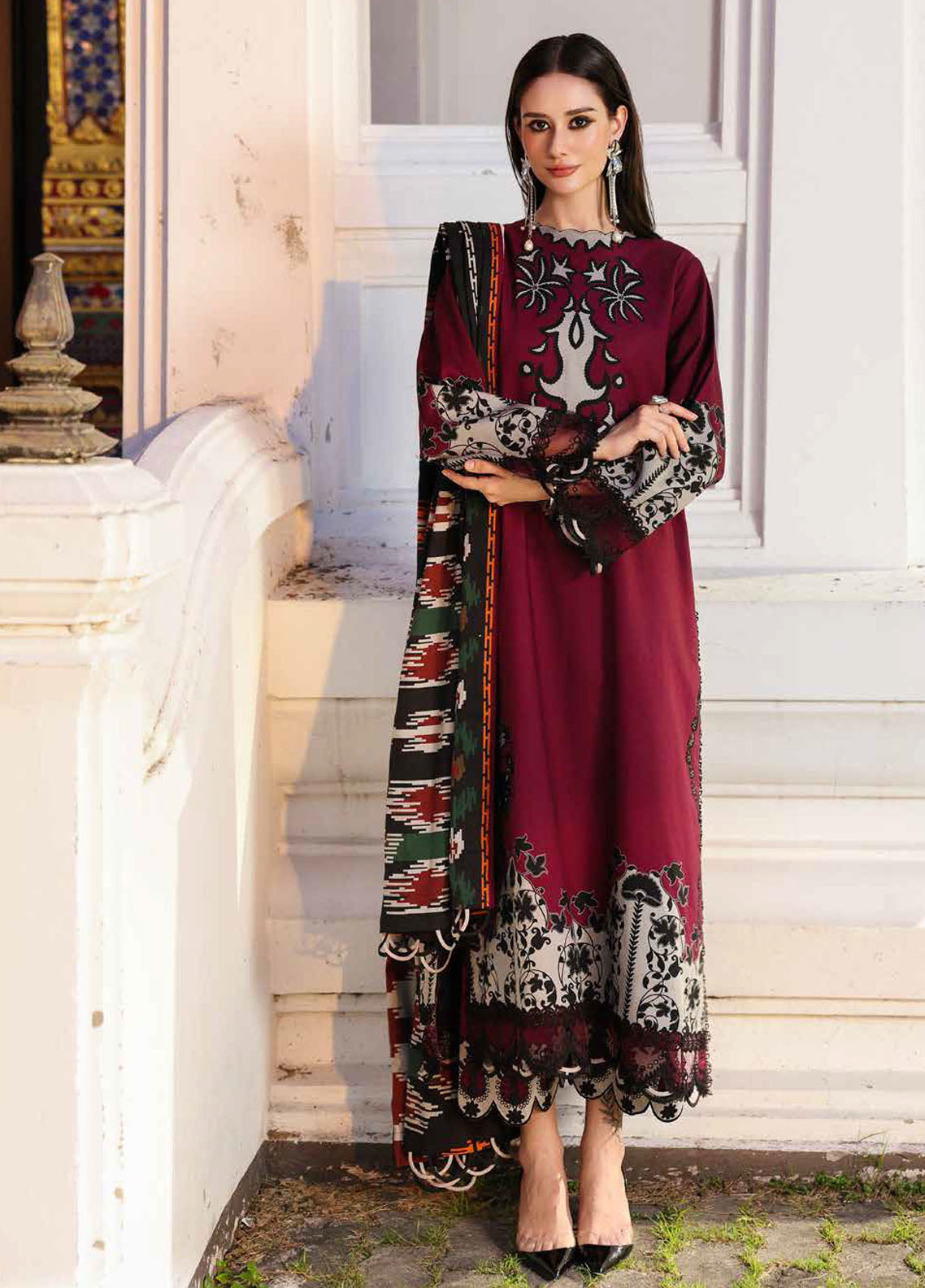 Charizma Embroidered Linen Suits Unstitched 3 Piece CRZ25EL CCW6-05 - Winter Collection