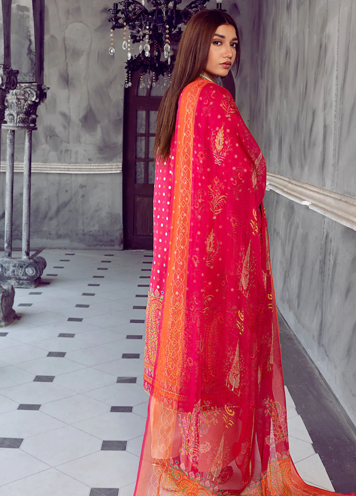 Chandan Nagri Pret Embroidered Lawn 3 Piece Suit Dahlia