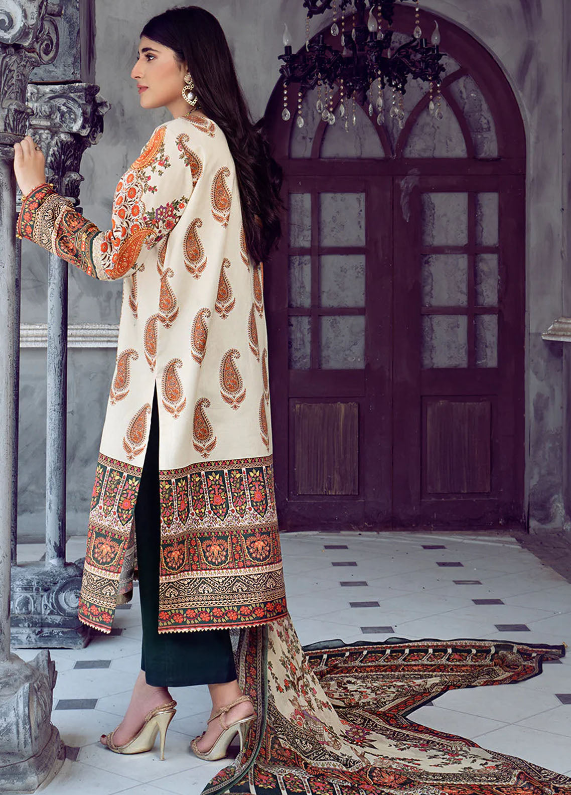 Chandan Nagri Pret Embroidered Lawn 3 Piece Suit Iris