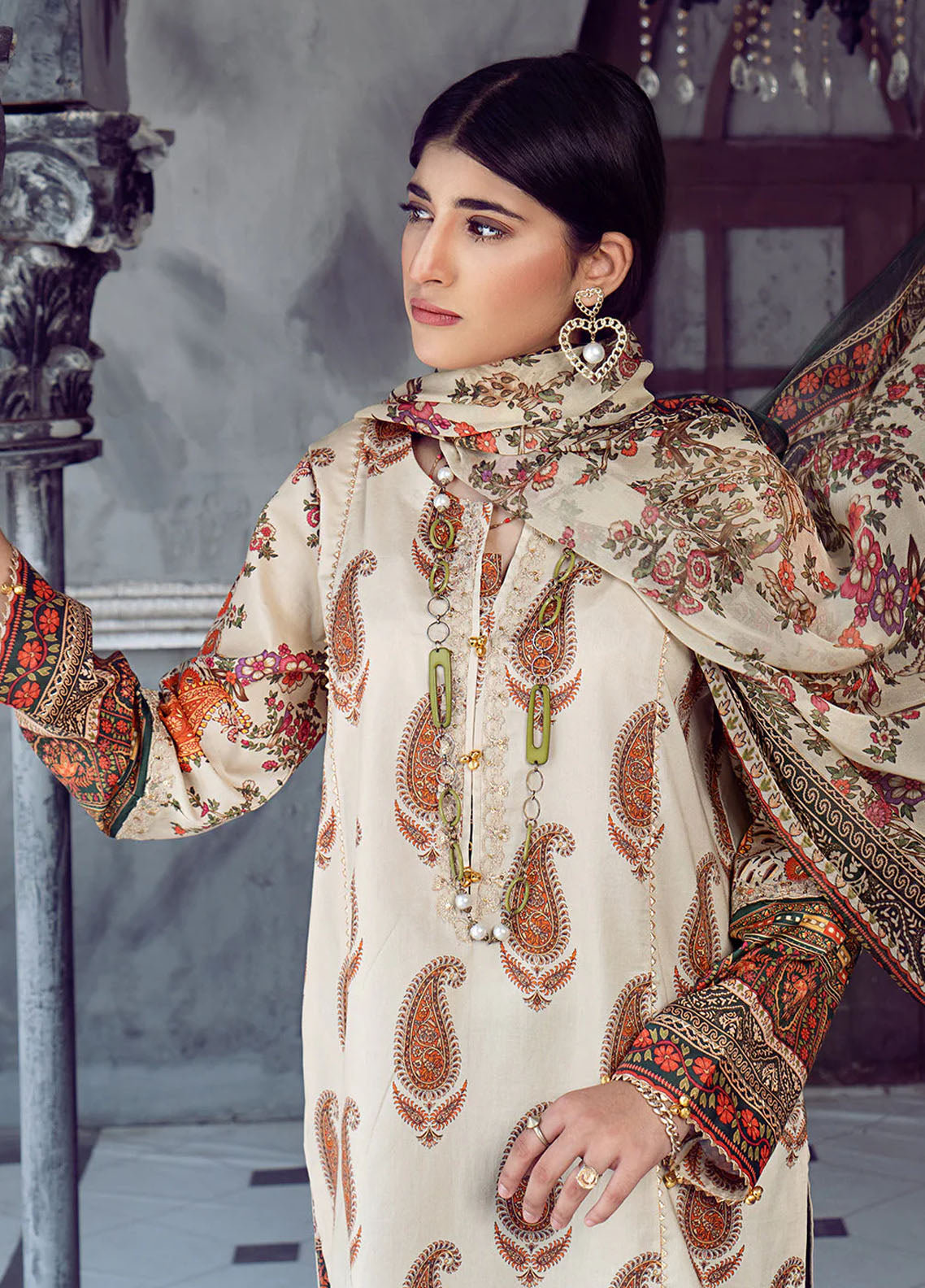 Chandan Nagri Pret Embroidered Lawn 3 Piece Suit Iris