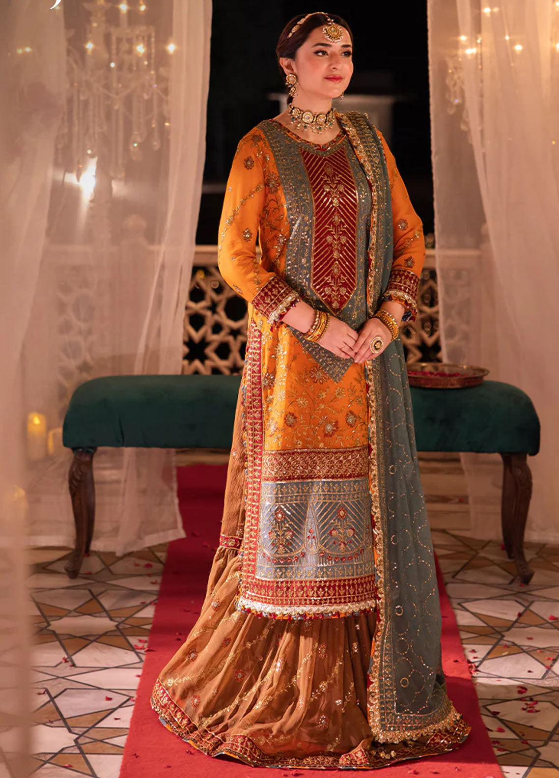 Chandni Raatein by Asim Jofa Embroidered Chiffon Suits Unstitched 3 Piece AJ24CR AJCR-07 - Formal Collection