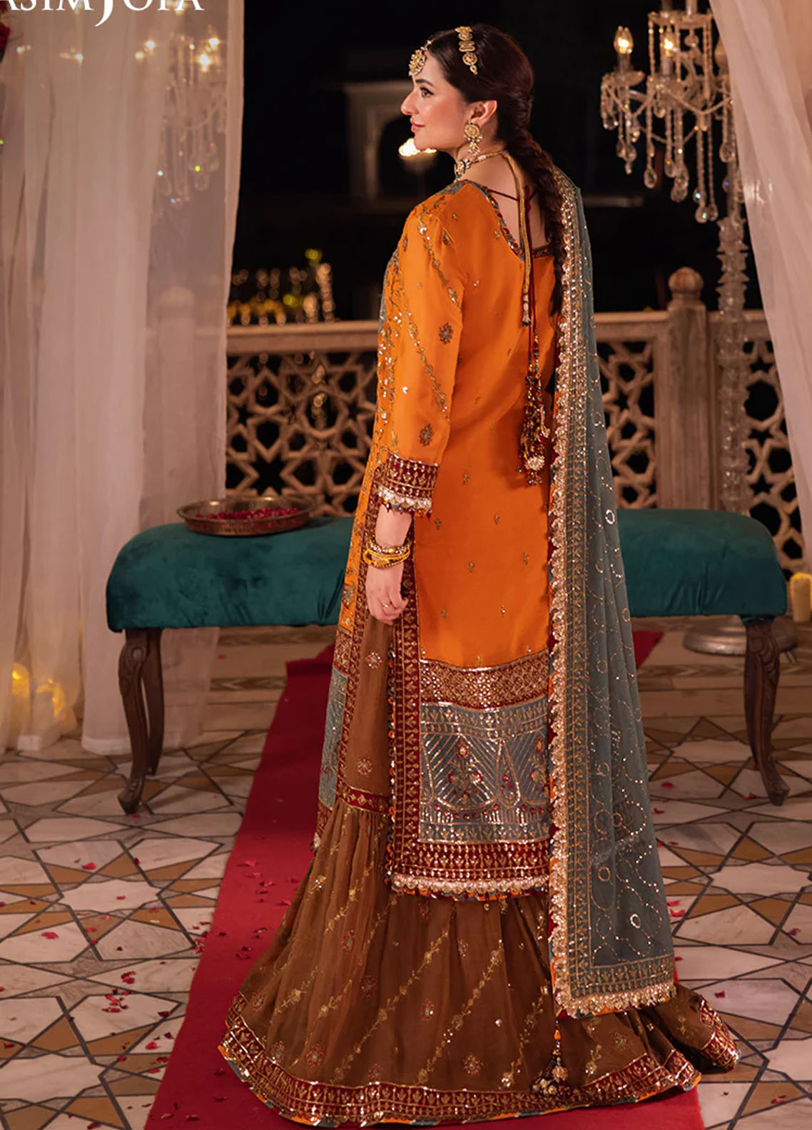 Chandni Raatein by Asim Jofa Embroidered Chiffon Suits Unstitched 3 Piece AJ24CR AJCR-07 - Formal Collection