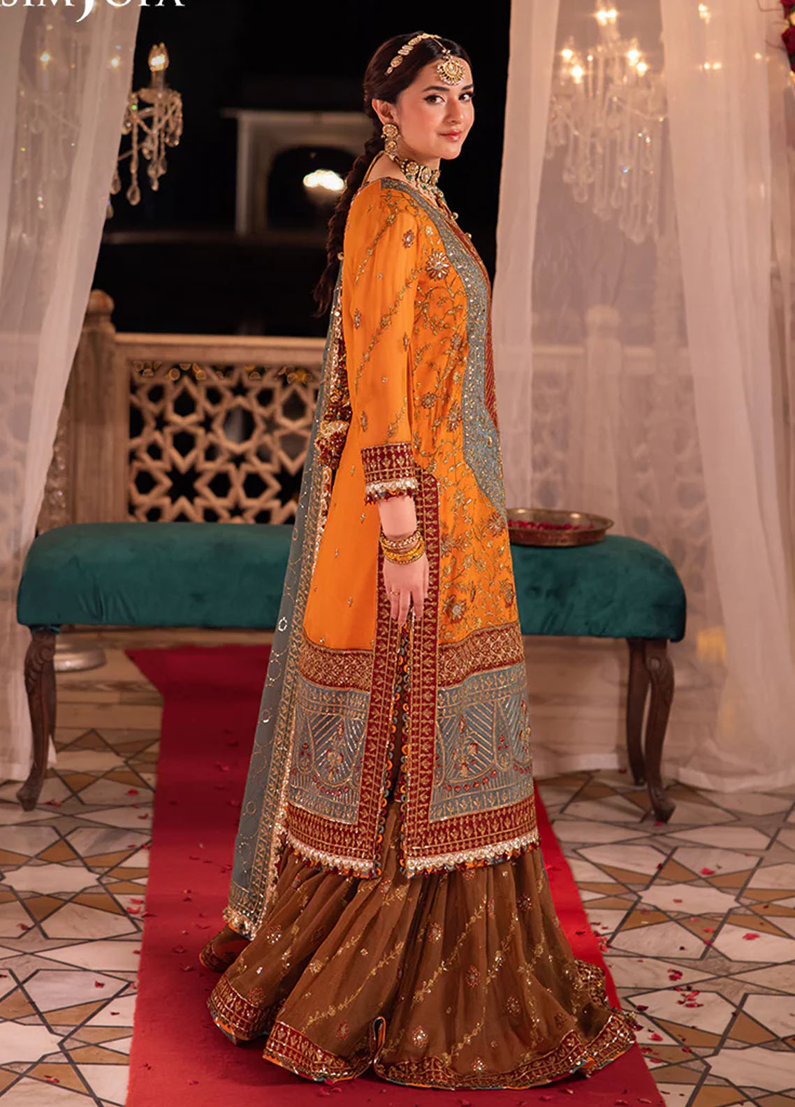 Chandni Raatein by Asim Jofa Embroidered Chiffon Suits Unstitched 3 Piece AJ24CR AJCR-07 - Formal Collection