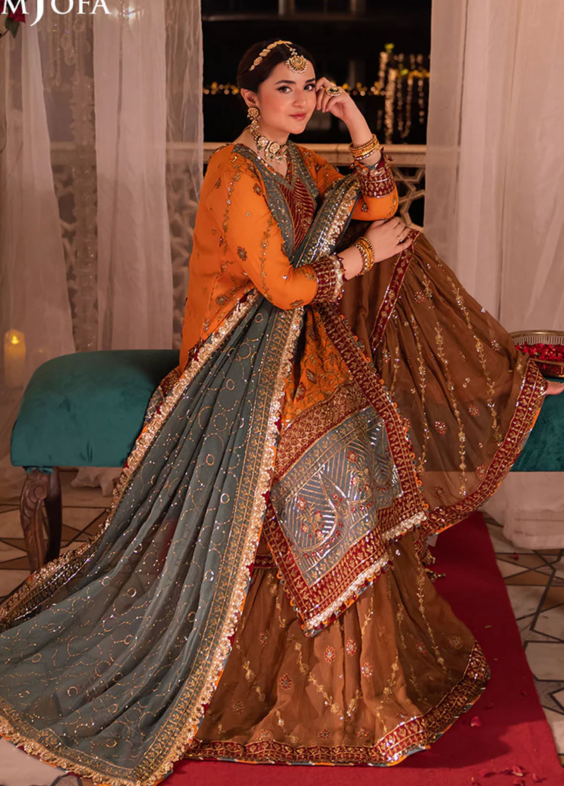 Chandni Raatein by Asim Jofa Embroidered Chiffon Suits Unstitched 3 Piece AJ24CR AJCR-07 - Formal Collection