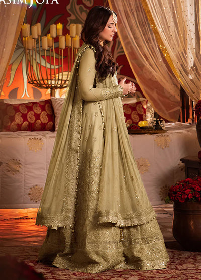 Chandni Raatein by Asim Jofa Embroidered Net Suits Unstitched 3 Piece AJ24CR AJCR-08 - Formal Collection