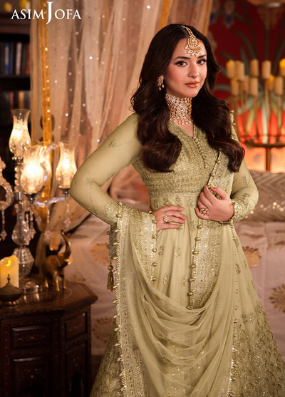 Chandni Raatein by Asim Jofa Embroidered Net Suits Unstitched 3 Piece AJ24CR AJCR-08 - Formal Collection