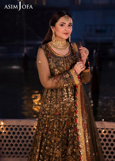 Chandni Raatein by Asim Jofa Embroidered Net Suits Unstitched 3 Piece AJ24CR AJCR-09 - Formal Collection