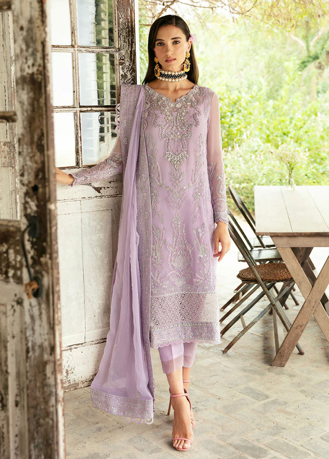 Chant D lAmour by Gulaal Embroidered Chiffon Eid Collection 2024 D-07 Viola