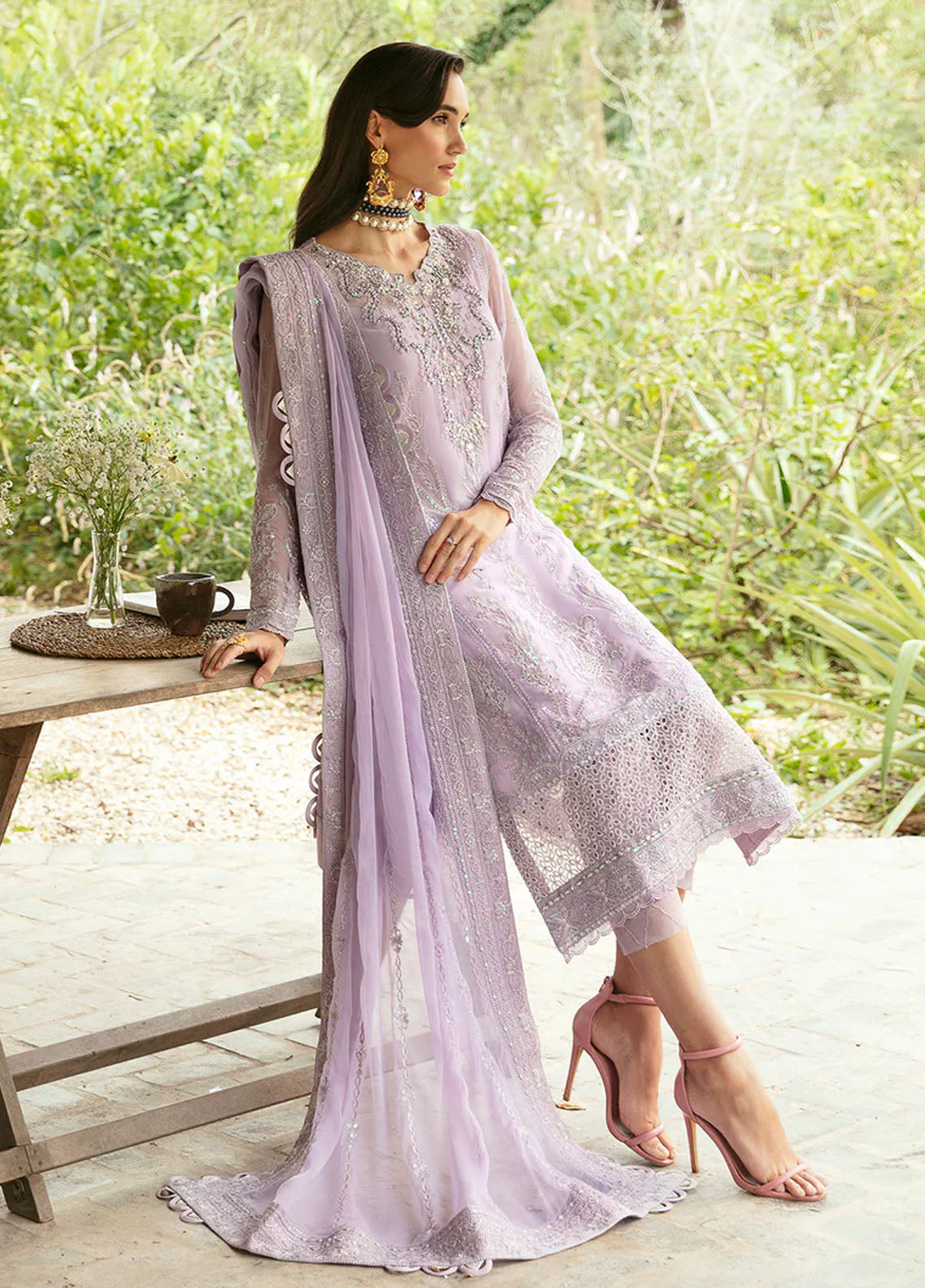 Chant D lAmour by Gulaal Embroidered Chiffon Eid Collection 2024 D-07 Viola