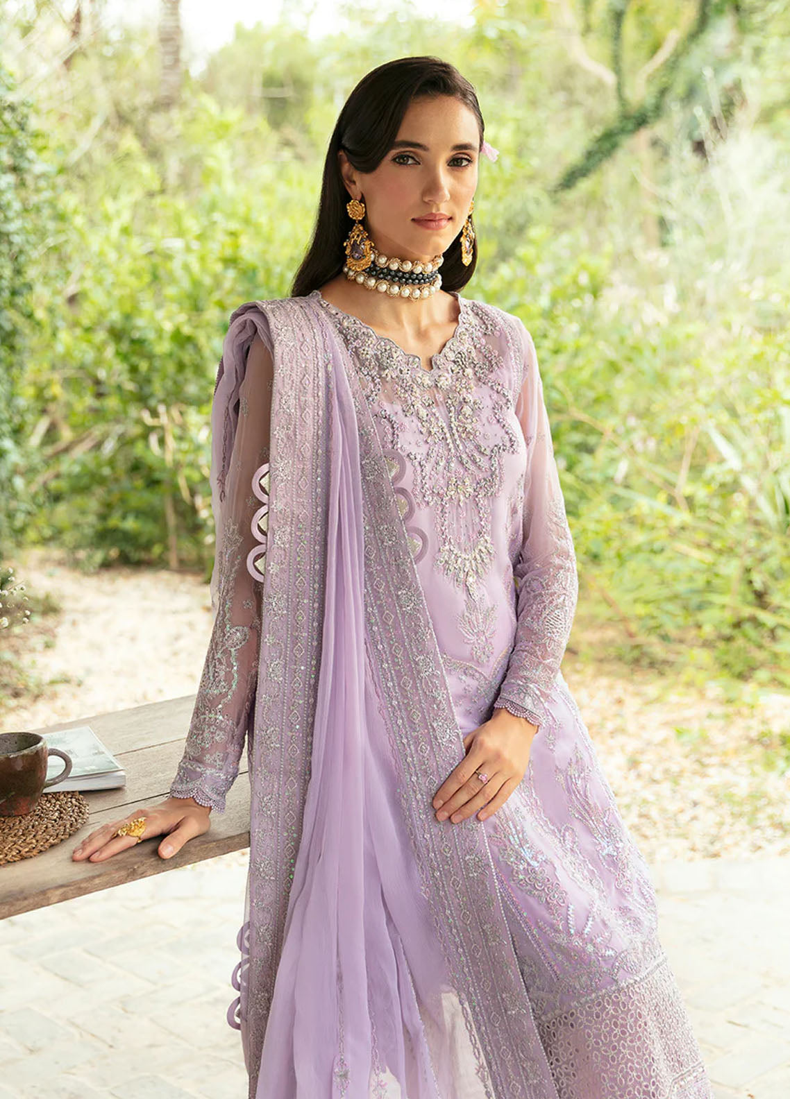 Chant D lAmour by Gulaal Embroidered Chiffon Eid Collection 2024 D-07 Viola