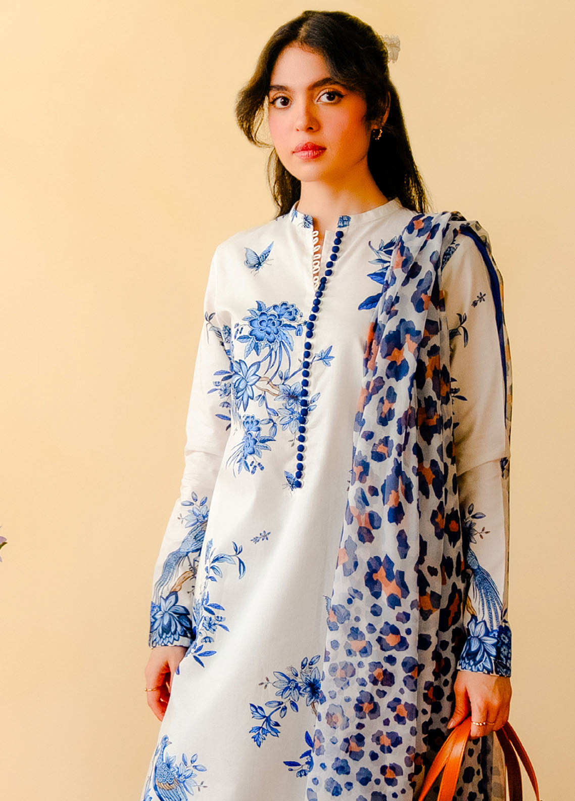 Coco Prints By Zara Shahjahan Unstitched Lawn Collection 2024 D-03 Indigo