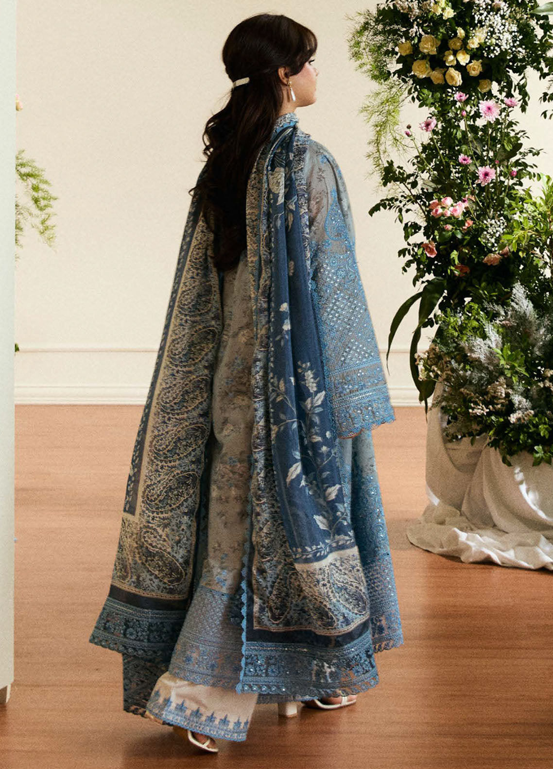 Coco by Zara Shah Jahan Embroidered Lawn Suits Unstitched 3 Piece CZS25EE D-06 Fleuron