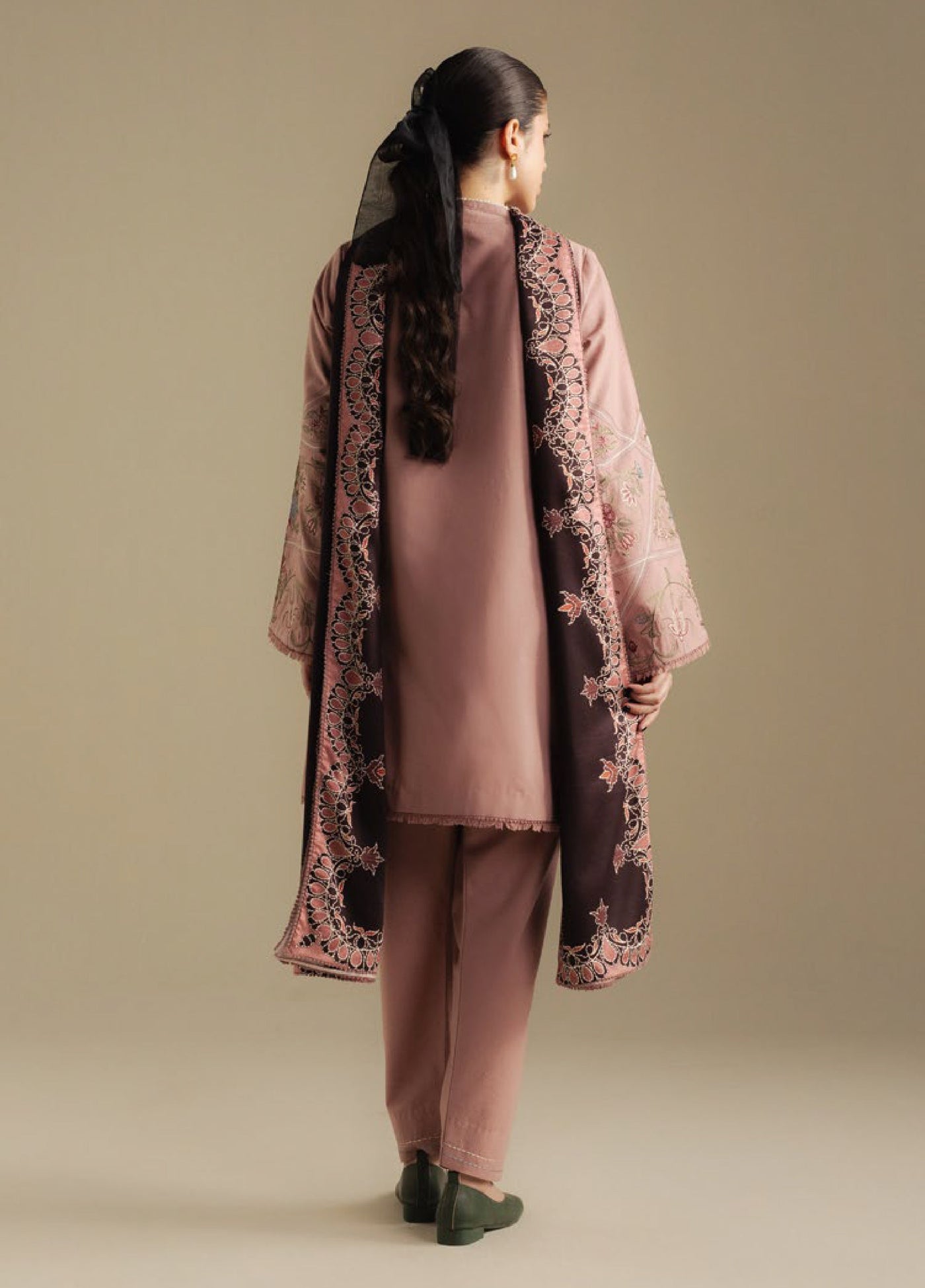 Coco by Zara Shahjahan Unstitched Winter Karandi Embroidered Suits 3 Piece CZS25WU D-04 A Coral - Winter Collection