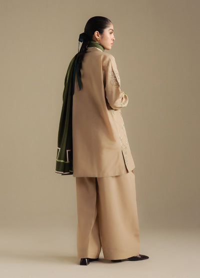 Coco by Zara Shahjahan Unstitched Winter Khaddar Embroidered Suits 3 Piece CZS25WU D-01 A Amber - Winter Collection