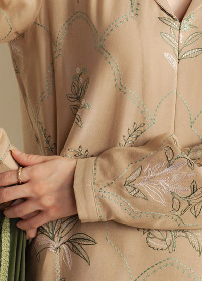 Coco by Zara Shahjahan Unstitched Winter Khaddar Embroidered Suits 3 Piece CZS25WU D-01 A Amber - Winter Collection