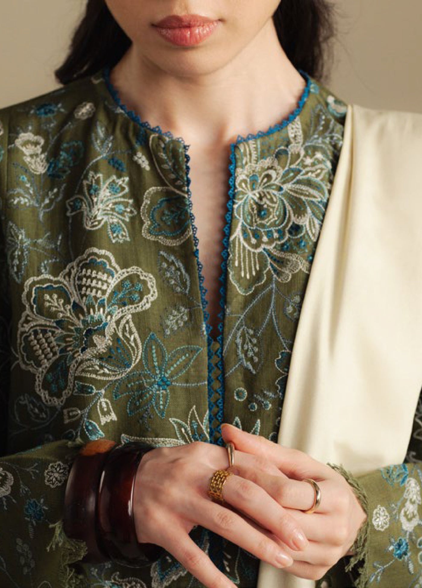 Coco by Zara Shahjahan Unstitched Winter Khaddar Embroidered Suits 3 Piece CZS25WU D-02 A Mist - Winter Collection