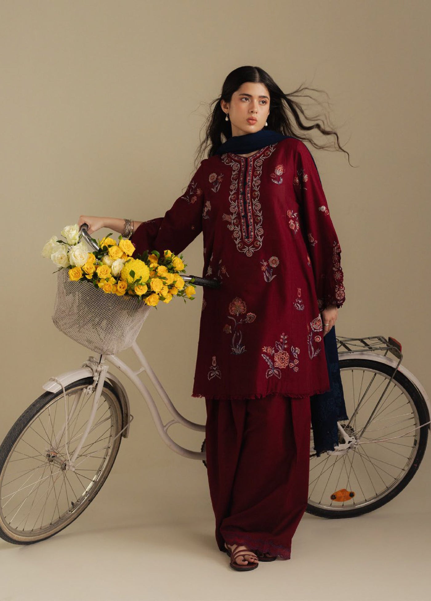 Coco by Zara Shahjahan Unstitched Winter Khaddar Embroidered Suits 3 Piece CZS25WU D-05 B Dawn - Winter Collection