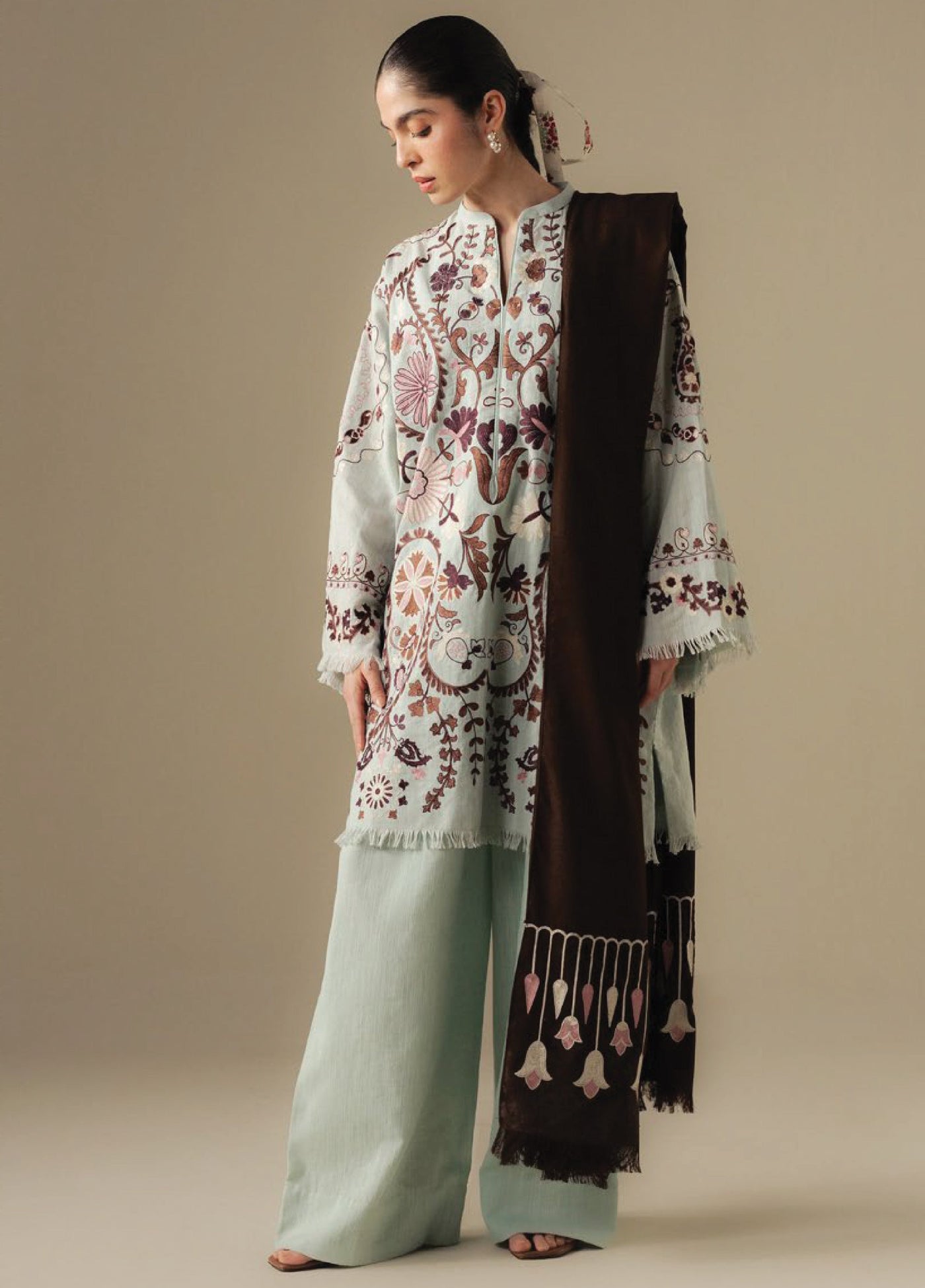 Coco by Zara Shahjahan Unstitched Winter Khaddar Embroidered Suits 3 Piece CZS25WU D-07 A Breeze - Winter Collection