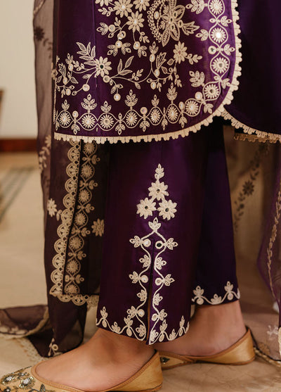 Cross Stitch Eid Lawn Unstitched Collection 2024 D-13 Plum Grain